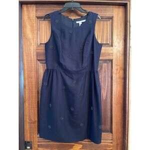 Boden rhinestone detail dress sleeveless navy size 14